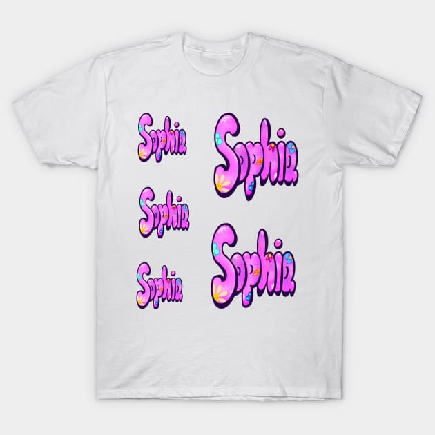 Sophia 5 pack The top 10 best personaIized custom name gift ideas for girls and women named Sophia T-Shirt by Artonmytee